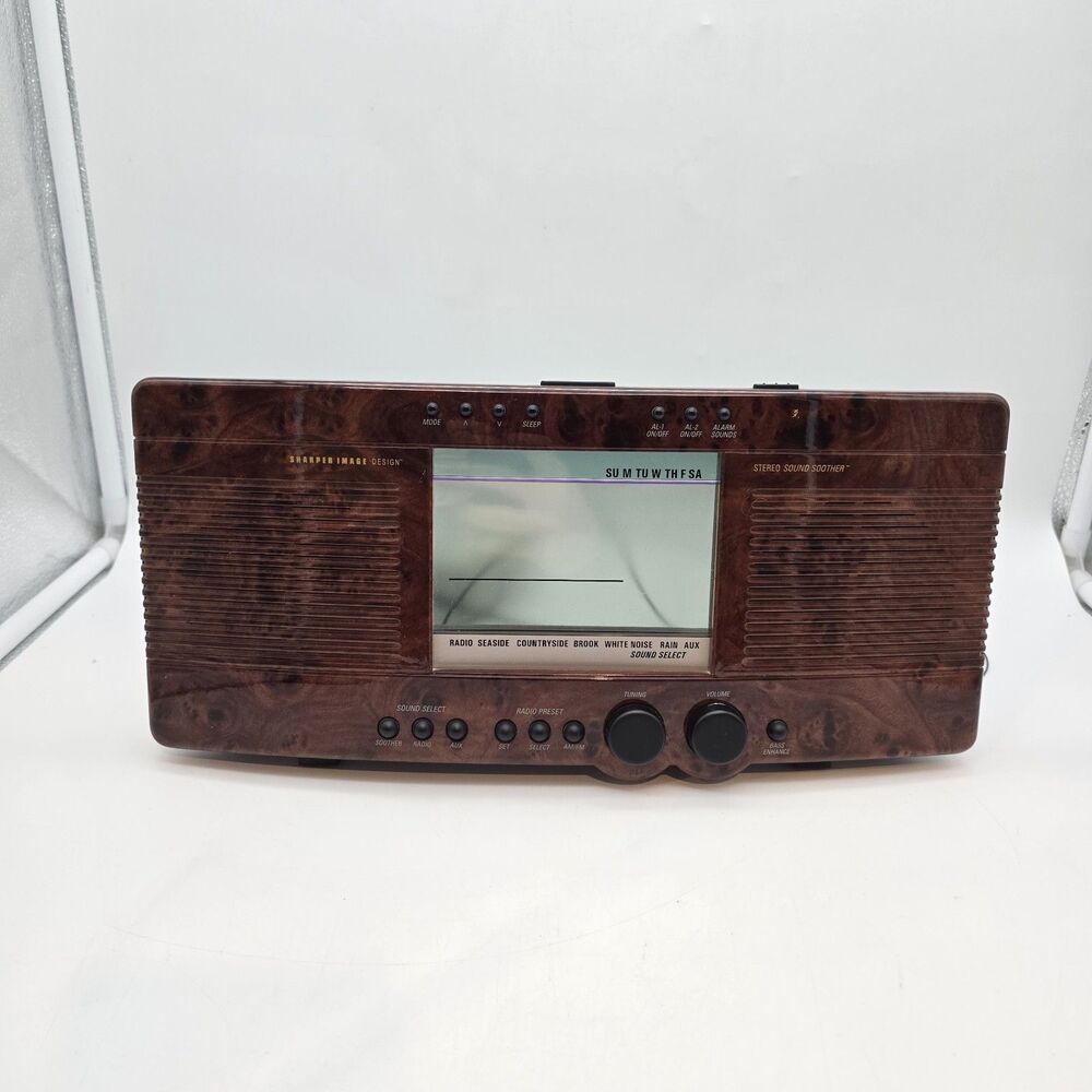 Vtg Sharper Image Stereo SI-435 BIG SCREEN Sound Soother Machine Alarm Clock